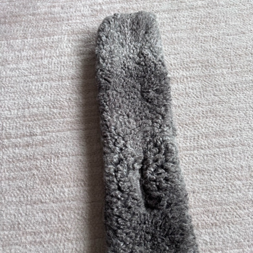 Restoration Hardware Plush Gray Faux Fur Accessory - Picture 8 of 12